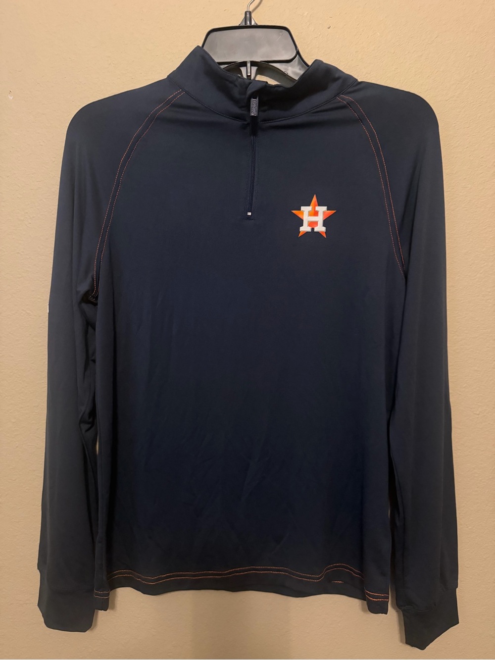 Houston Astros Stitches Women’s Large 1/4 Zip Pullover Navy Performance NWT